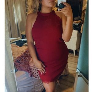 Elegant Burgundy shift dress